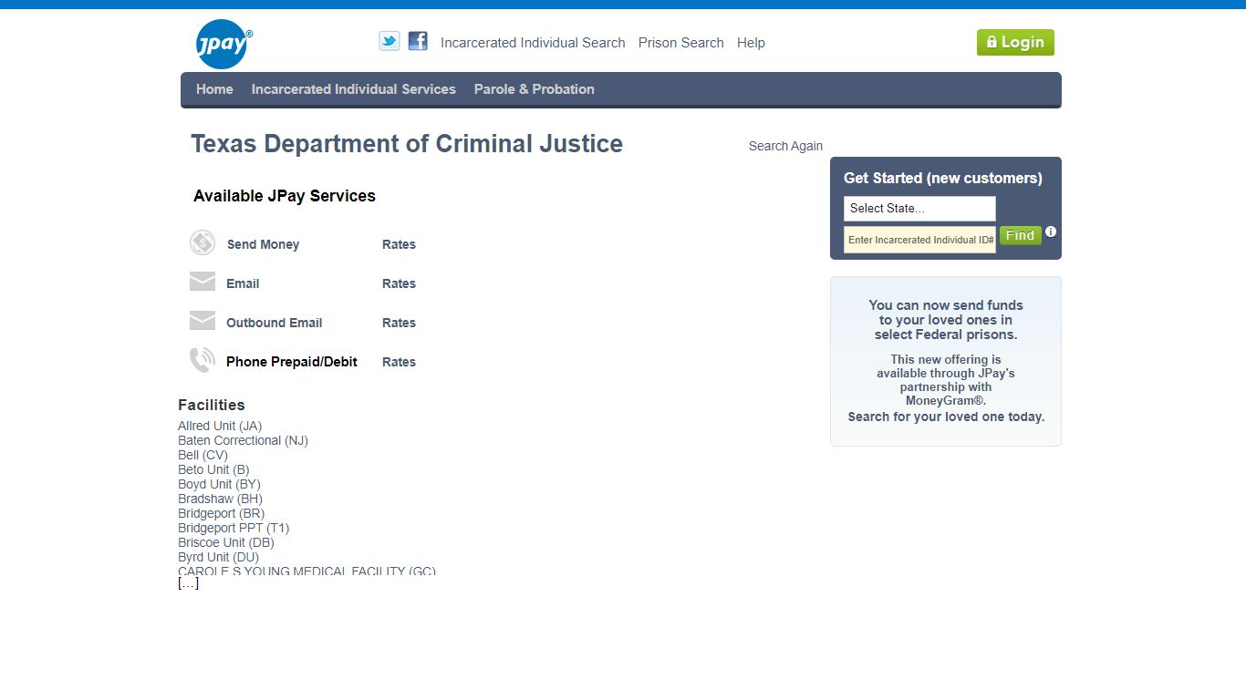 Texas Department of Criminal Justice - JPay